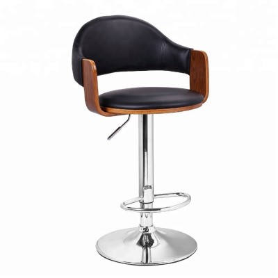 GY-1008 Modern Swivel Adjustable Wood and PU leather Bar Stool