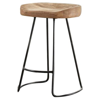 GY-4016 Antique simple restaurant chair solid wood gloss finish chair seat wooden bar chair stool living room furniture